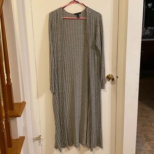 Forever 21 long gray cardigan size large